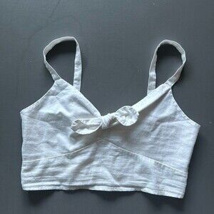 Target Women's Tie-Front Cropped Tank Top - Universal Thread™ White